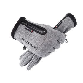 Moto Touch Screen Motorbike Racing Riding Gloves Winter Motorcycle Gloves Winter Thermal Fleece Lined Waterproof Heated Guantes (Color: gray, size: XL)