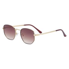 Fashion Sunglasses Women's Trend Square Sunglasses Men's Wholesale UV Protection New (Color: C7 Golden Double Tea)