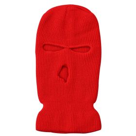 Army Tactical Mask 3 Hole Full Face Mask Ski Mask Winter Cap Balaclava Motorbike Motorcycle Helmet Full Helmet (Color: red Balaclava)