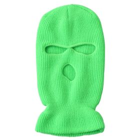 Army Tactical Mask 3 Hole Full Face Mask Ski Mask Winter Cap Balaclava Motorbike Motorcycle Helmet Full Helmet (Color: Fluorescent green)