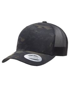 YP Classics® Retro Trucker Multicam® Snapback - MULTICAM - OS (Color: BLACK MULTICAM, size: OS)