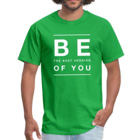 Classic Short Sleeve T-Shirt, Be The Best Version Of You - Unisex / White Text (Color: bright green, size: 2XL)